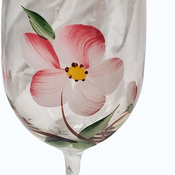 3 VTG 60's Libbey 6" Goblets Franciscan Desert Rose Design Hand Painted - Picture 4 of 6